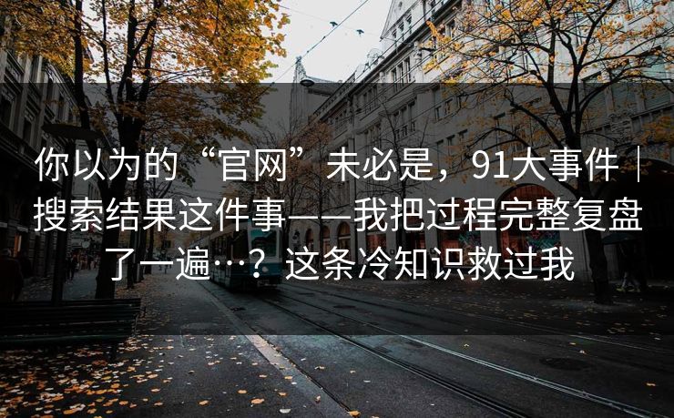 你以为的“官网”未必是,91大事件|搜索结果这件事——我把过程完整复盘了一遍…?这条冷知识救过我 第1张 你以为的“官网”未必是,91大事件|搜索结果这件事——我把过程完整复盘了一遍…?这条冷知识救过我 第1张